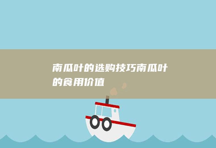 南瓜叶的选购技巧_南瓜叶的食用价值