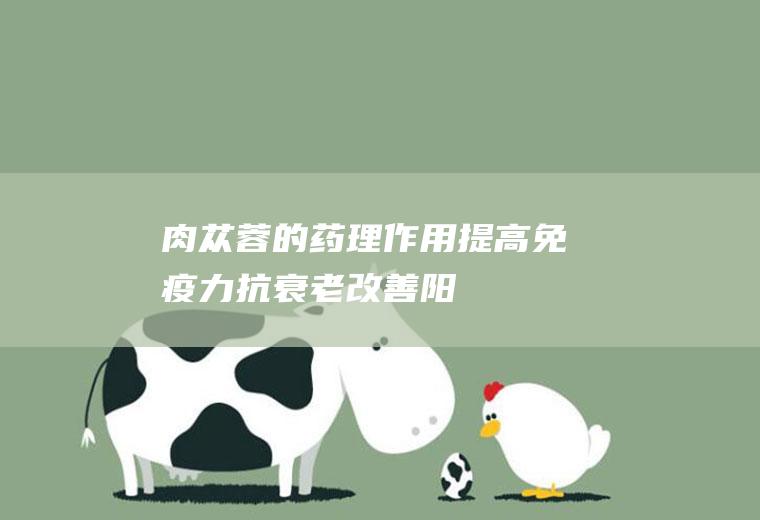 肉苁蓉的药理作用_提高免疫力_抗衰老_改善阳痿早泄