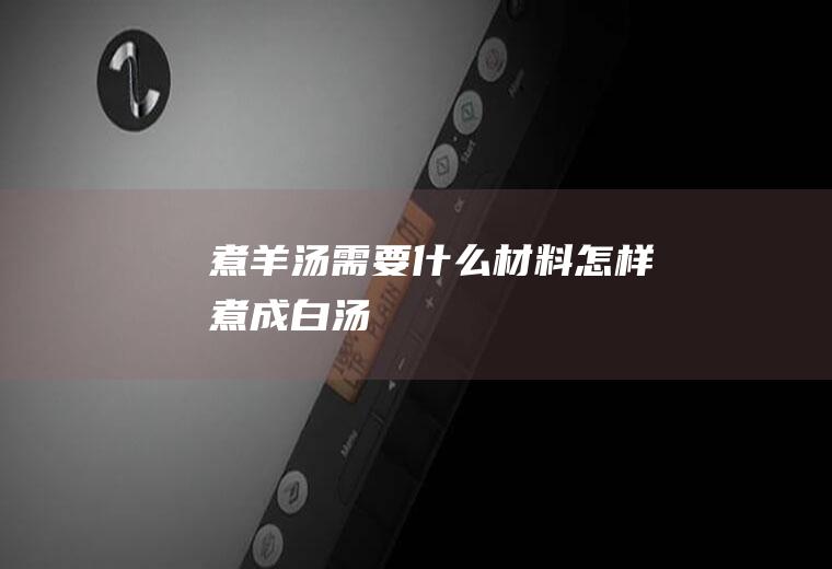 煮羊汤需要什么材料(怎样煮成白汤)
