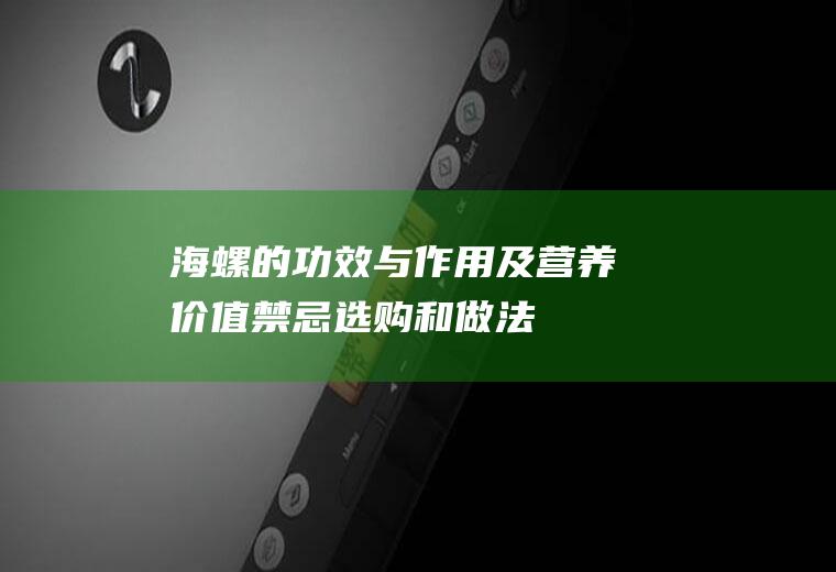 海螺的功效与作用及营养价值_禁忌_选购和做法