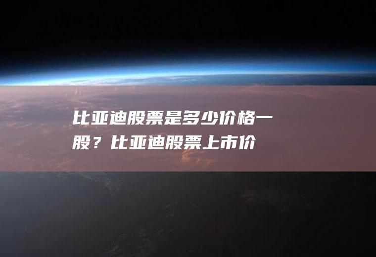 比亚迪股票是多少价格一股？(比亚迪股票上市价格是多少)