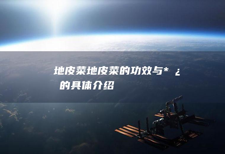 地皮菜地皮菜的功效与*忌的具体介绍