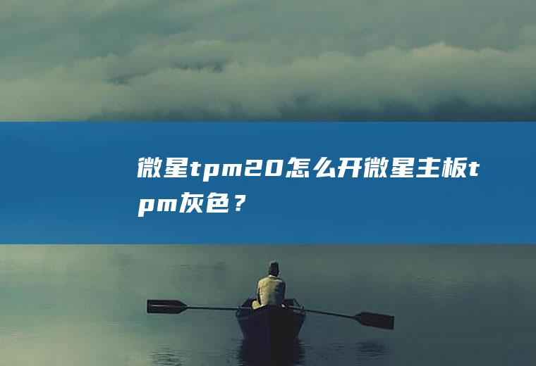 微星tpm2.0怎么开,微星主板tpm灰色？