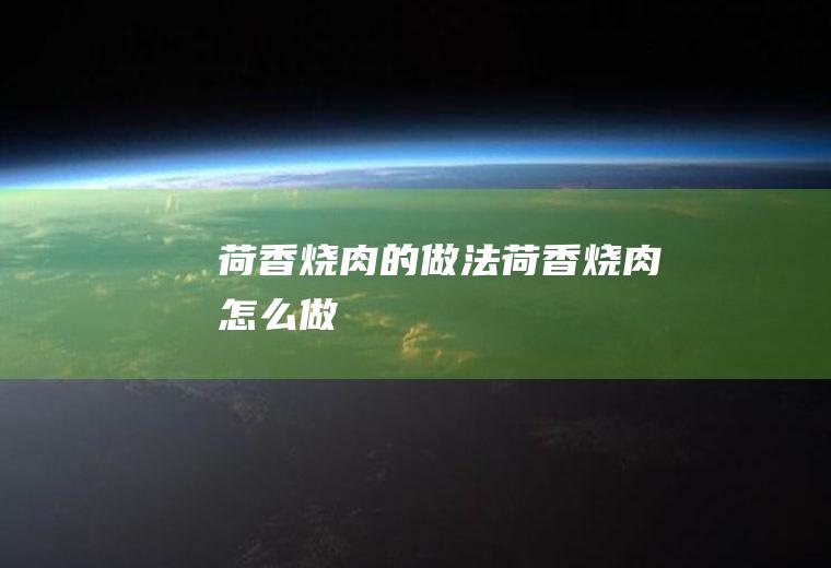 荷香烧肉的做法荷香烧肉怎么做
