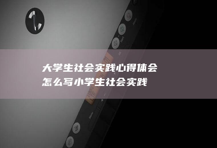大学生社会实践心得体会怎么写(小学生社会实践怎么写)