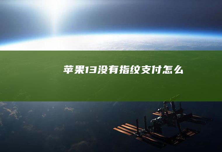 苹果13没有指纹支付怎么办