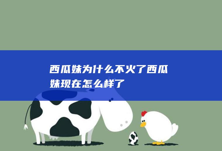 西瓜妹为什么不火了(西瓜妹现在怎么样了)