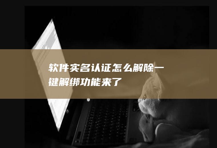 软件实名认证怎么解除(一键解绑功能来了)