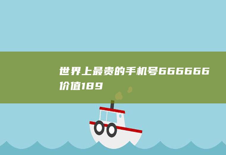 世界上最贵的手机号：666666(价值1890万RMB)(世界上最贵手表十亿)