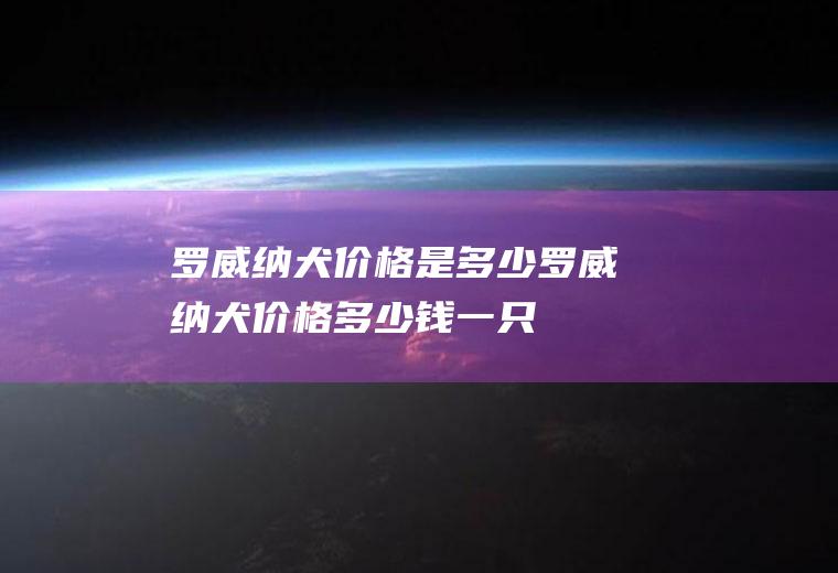 罗威纳犬价格是多少(罗威纳犬价格多少钱一只)