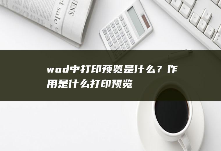 wod中预览是？作用是预览