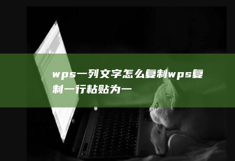wps一列文字怎么复制wps复制一行粘贴为一列