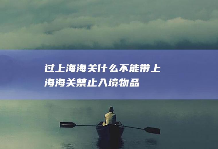 过上海海关什么不能带上海海关禁止入境物品