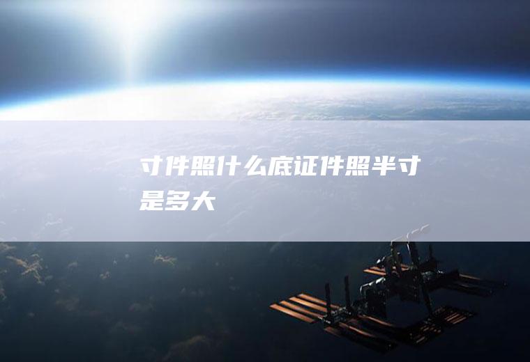 寸件照什么底证件照半寸是多大