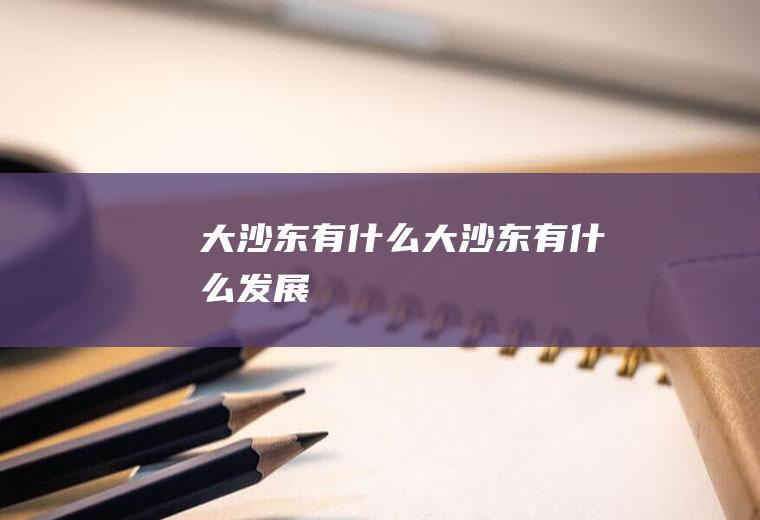大沙东有什么大沙东有什么发展