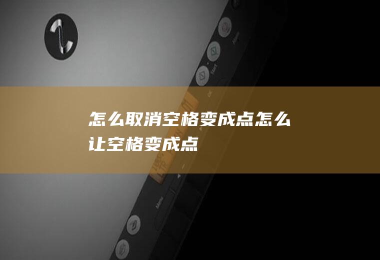 怎么取消空格变成点怎么让空格变成点