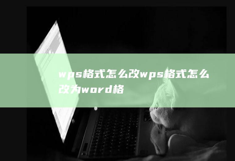 wps格式怎么改wps格式怎么改为word格式乱了
