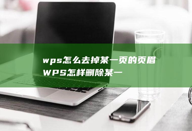wps怎么去掉某一页的页眉WPS怎样删除某一页的页眉
