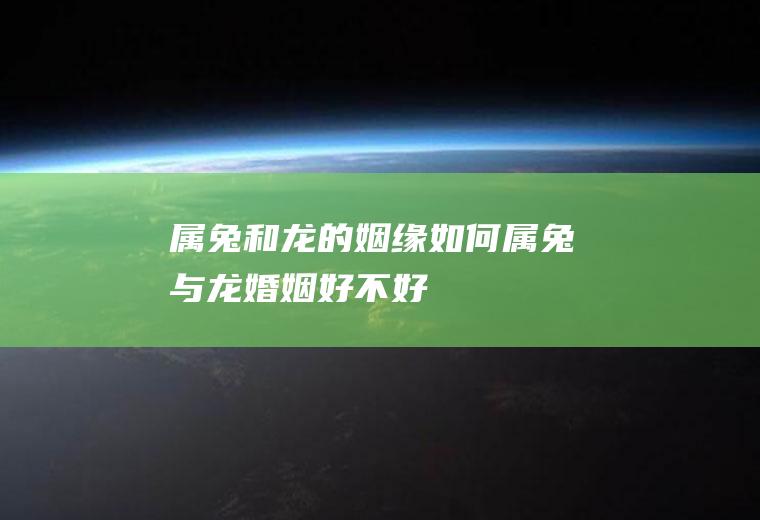 属兔和龙的姻缘如何属兔与龙婚姻好不好