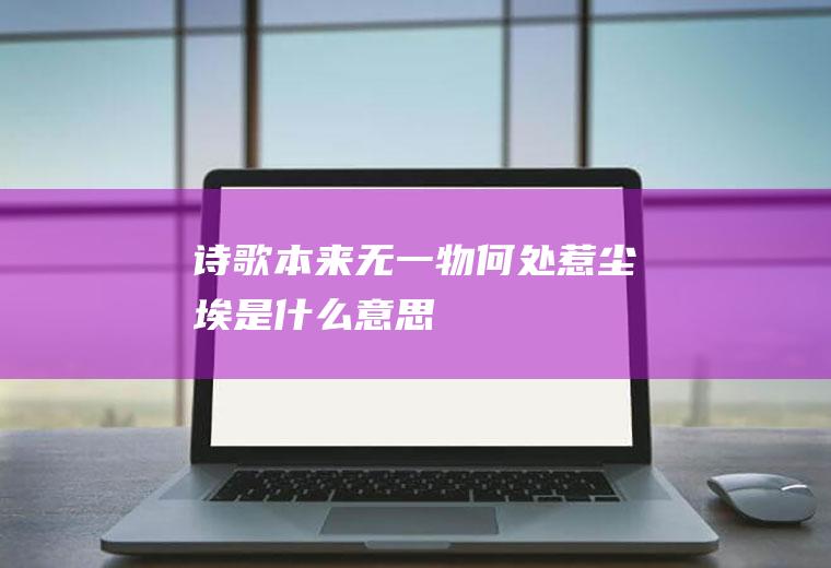 诗歌本来无一物,何处惹尘埃是什么意思
