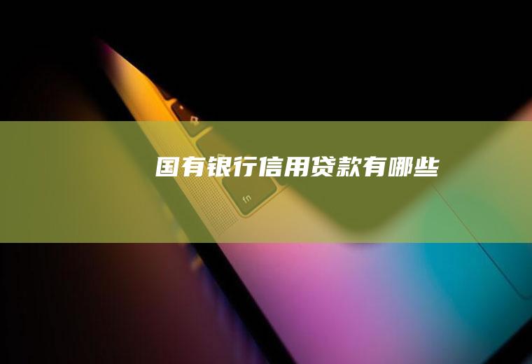 国有银行信用贷款有哪些