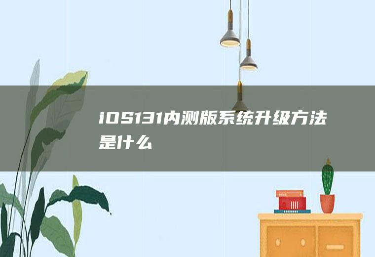 iOS13.1内测版系统升级方法是什么