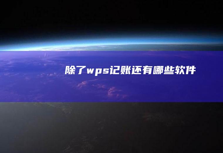 除了wps记账还有哪些软件