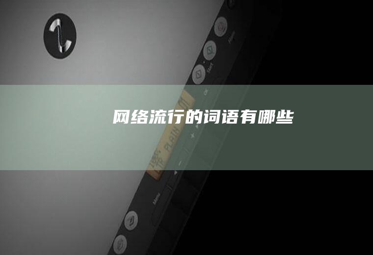 网络流行的词语有哪些