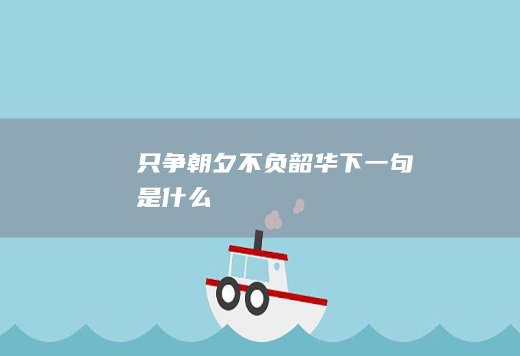 只争朝夕不负韶华下一句是什么