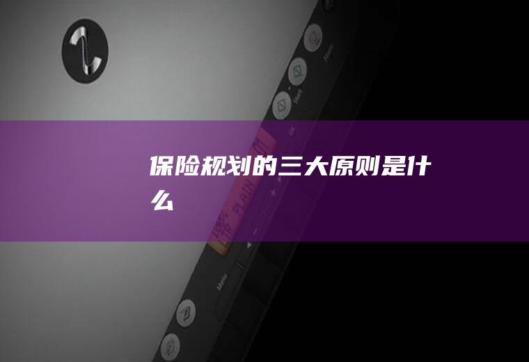 保险规划的三大原则是什么