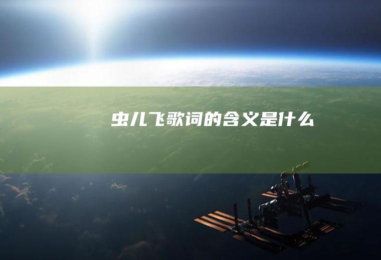 虫儿飞歌词的含义是什么