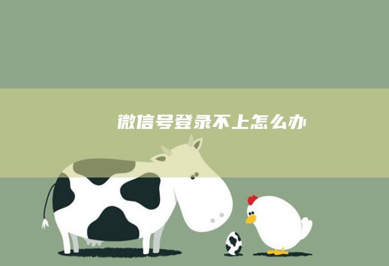 微信号登录不上怎么办