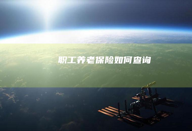 职工养老保险如何查询