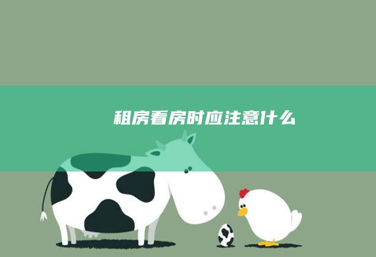 租房看房时应注意什么