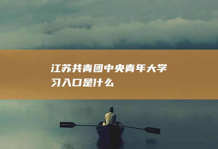江苏共青团中央青年大学习入口是什么