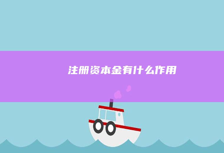 注册资本金有什么作用