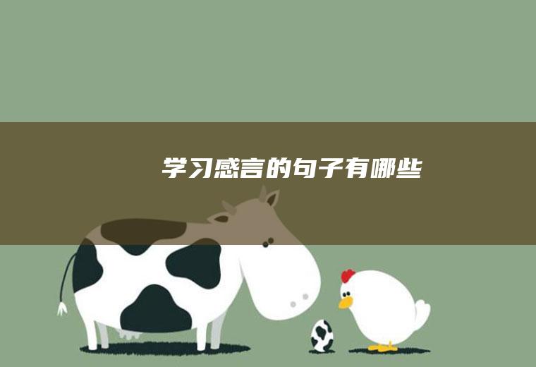 学习感言的句子有哪些