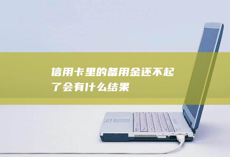 信用卡里的备用金还不起了会有什么结果