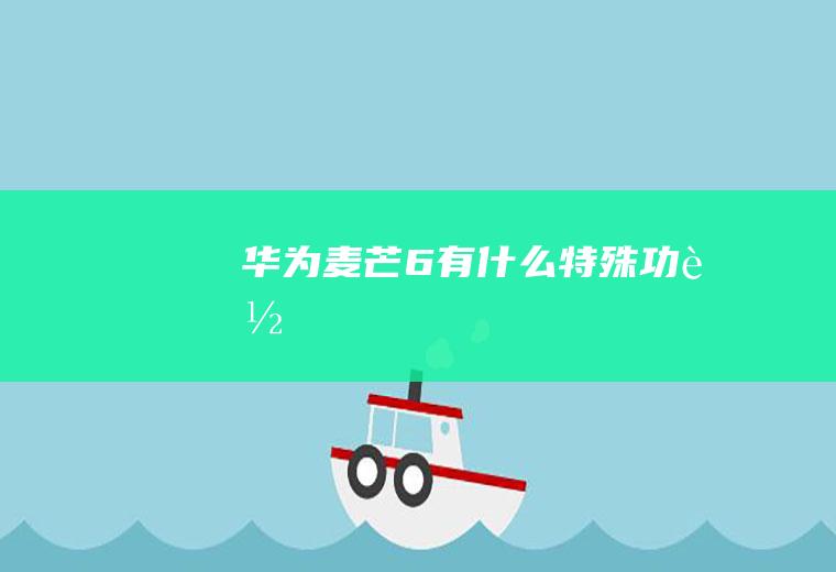 华为麦芒6有什么特殊功能