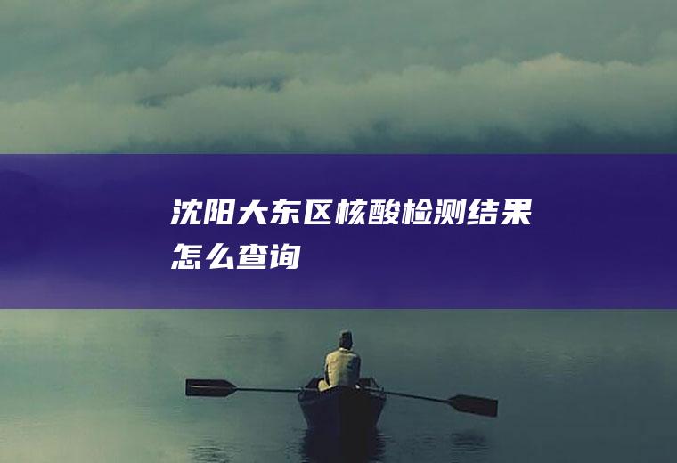 沈阳大东区核酸检测结果怎么查询