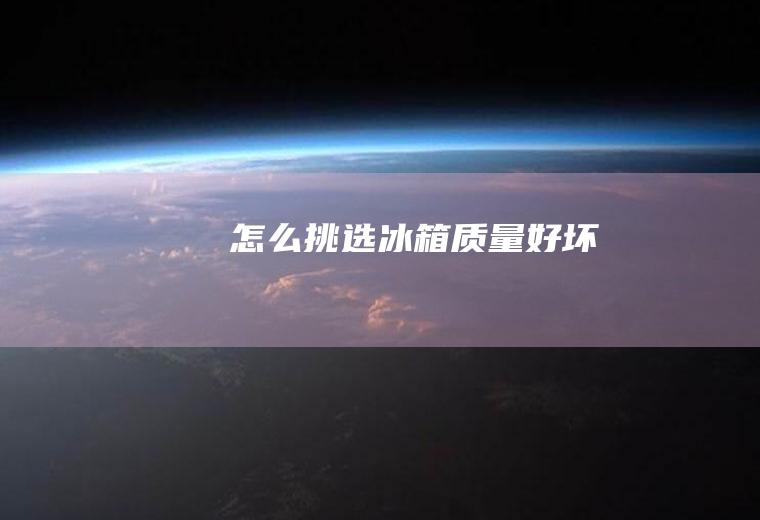 怎么挑选冰箱质量好坏