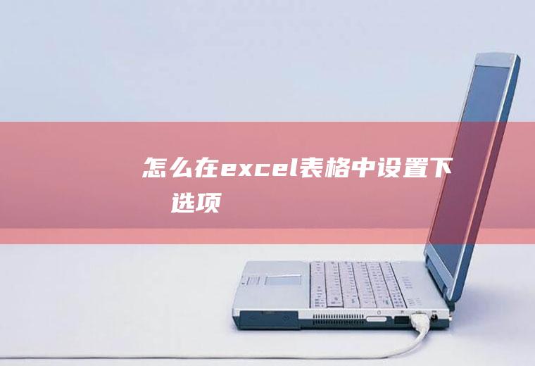 怎么在excel表格中设置下拉选项