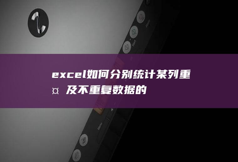 excel如何分别统计某列重复及不重复数据的个数