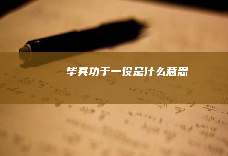 毕其功于一役是什么意思