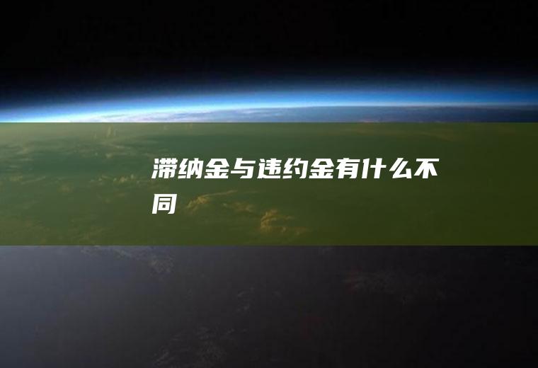滞纳金与违约金有什么不同