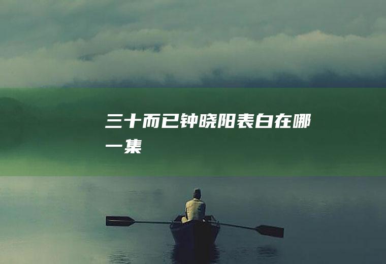 三十而已钟晓阳表白在哪一集