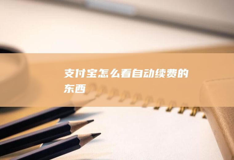 支付宝怎么看自动续费的东西