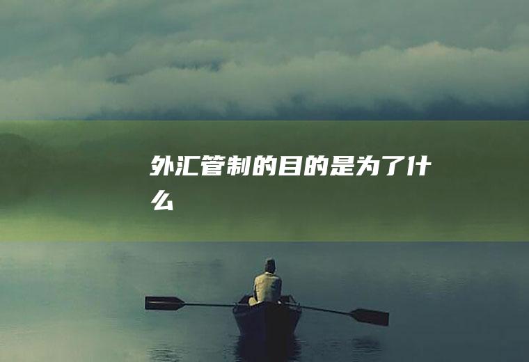 外汇管制的目的是为了什么