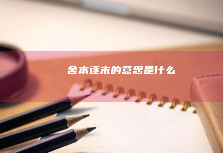舍本逐末的意思是什么