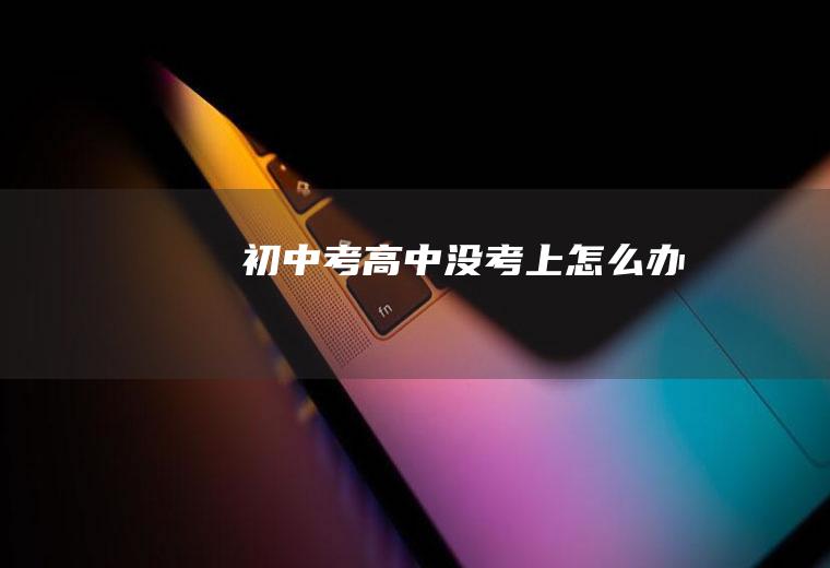 初中考高中没考上怎么办
